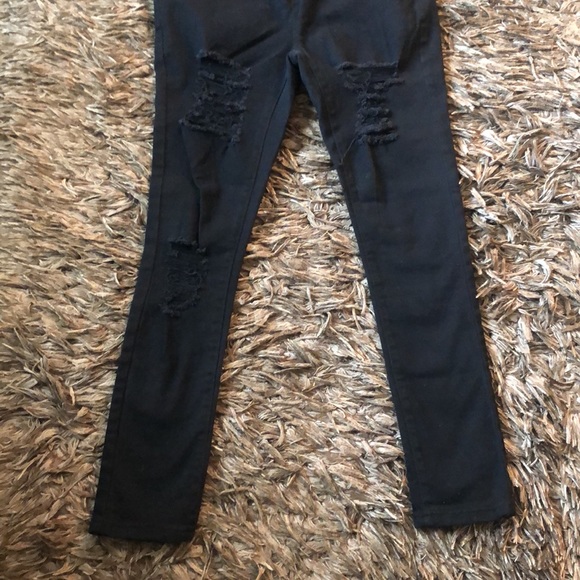 NWT BooHoo Blue Maternity Distressed Over The Bump Skinny Jeans  Size 6 - Picture 10 of 16